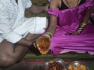 شراب پینے کے بعد کم کے ساتھ تیلگو بیوی
